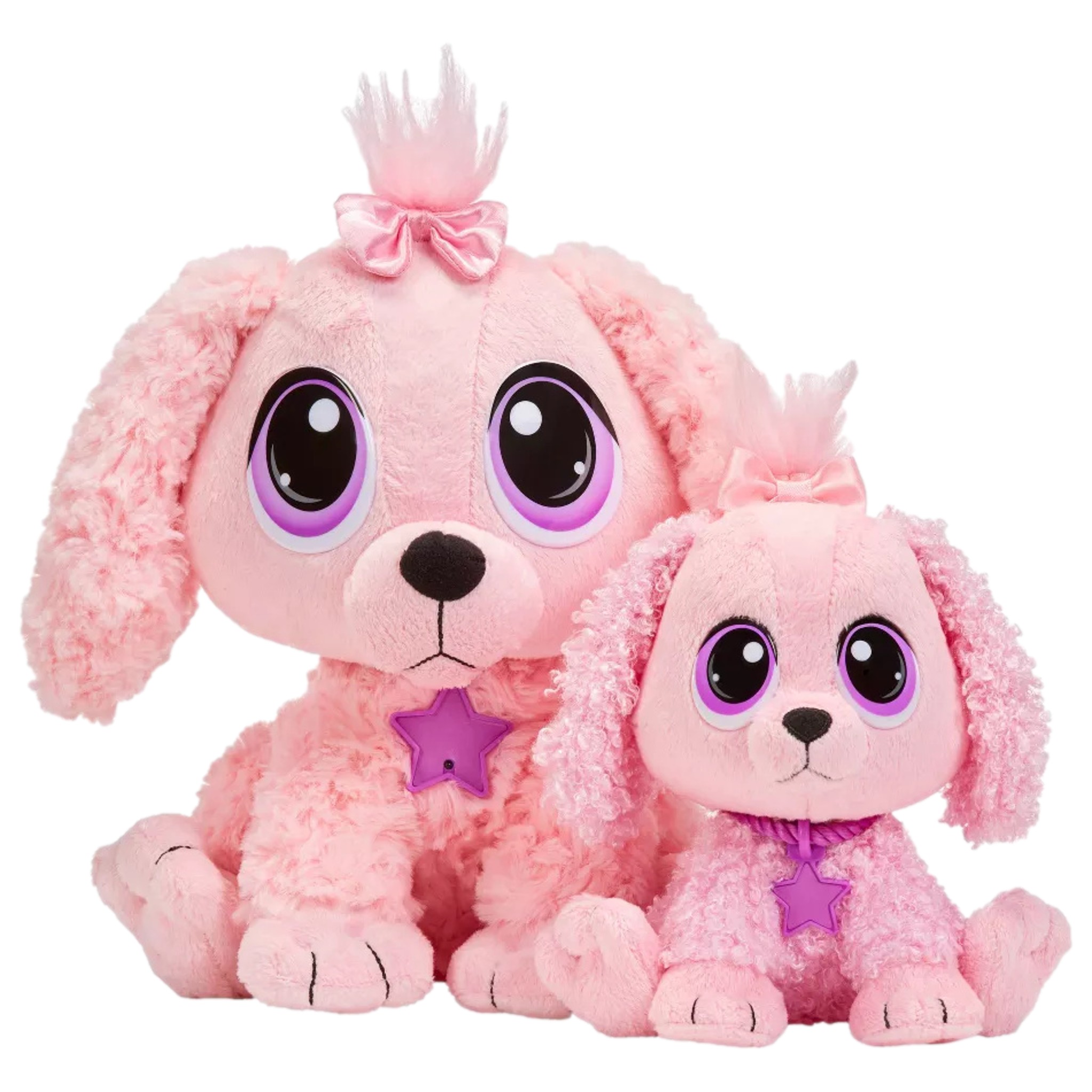 Little Tikes Rescue Tales Adoptable Mom & Pup Plush Pink Poodle Dogs Stuffed Animal Pals