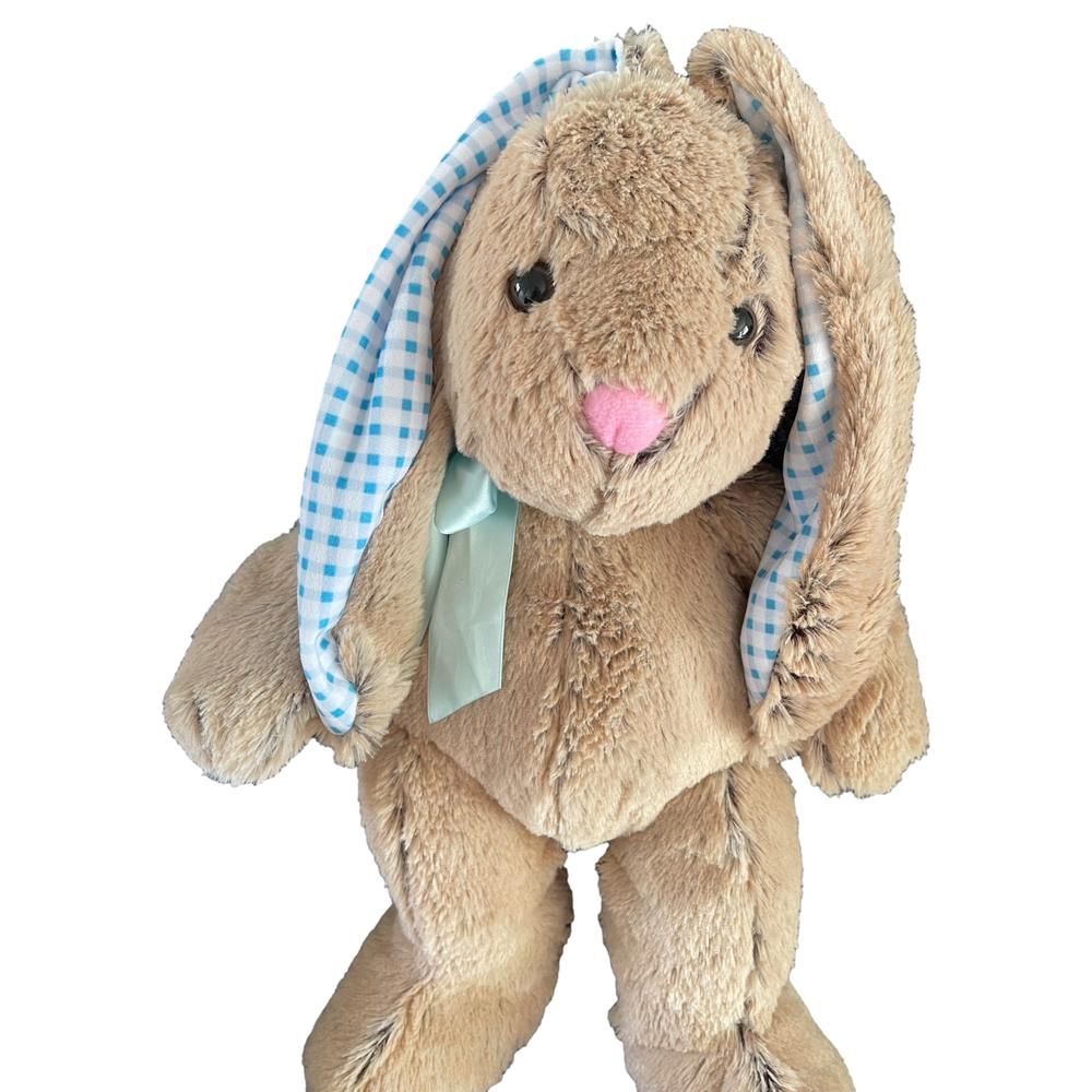 Easter Plush Easter Large Plush Brown Lop Ear Gingham Bunny Rabbit 18 ...