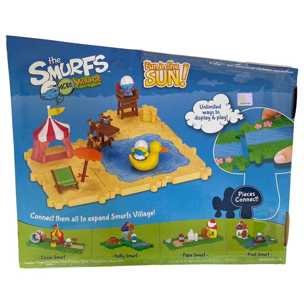 Jakks Pacific The Smurfs Micro Village Beach Summer Season Pack Figures Playset