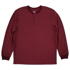 Stafford Mens Rich Burgundy Long Sleeve Thermal Waffle Knit Henley Shirt XL