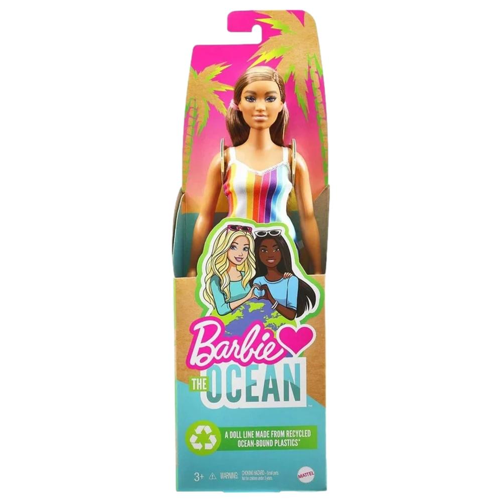 Barbie Loves The Ocean Beach Themed Brunette Curvy Doll with Recycled Plastics