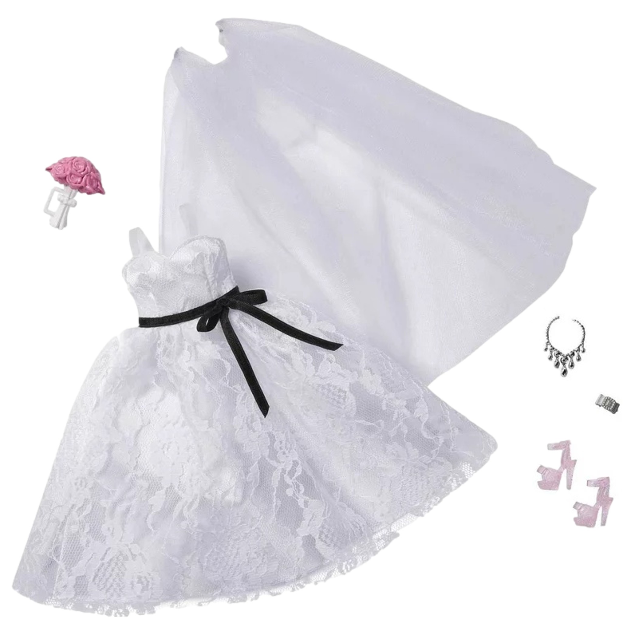 Barbie Wedding Fashion Pack Doll Clothes Set with Bridal Dress & 5 Accessories