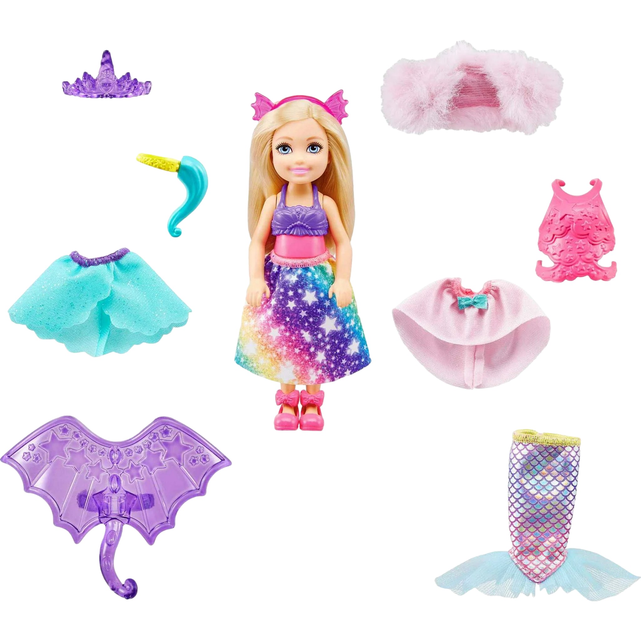 Barbie Dreamtopia Chelsea Doll Dress-Up Set with 12 Fashion Pieces Playset