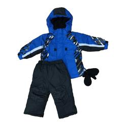 Rothschild Infant Boys Blue Geometric Print Snowsuit Coat & Snow Pants Set 18m