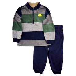 Carter's Carters Infant Boys Gray Stripe Dinosaur Jacket & Blue Jogger Sweatpants 24M