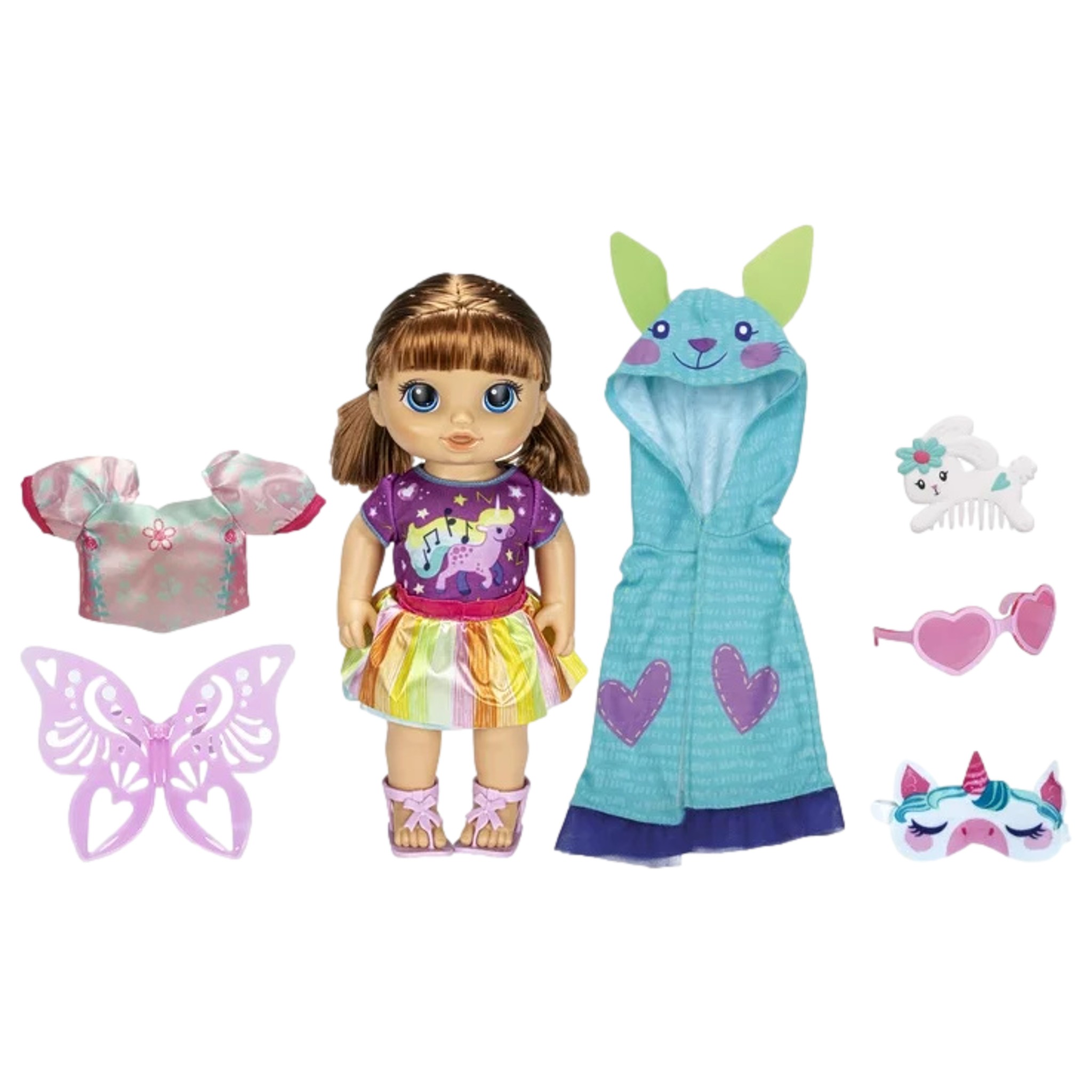 Baby Alive Magical Styles Baby Doll, Brown Hair, 9 Dress-Up Accessories