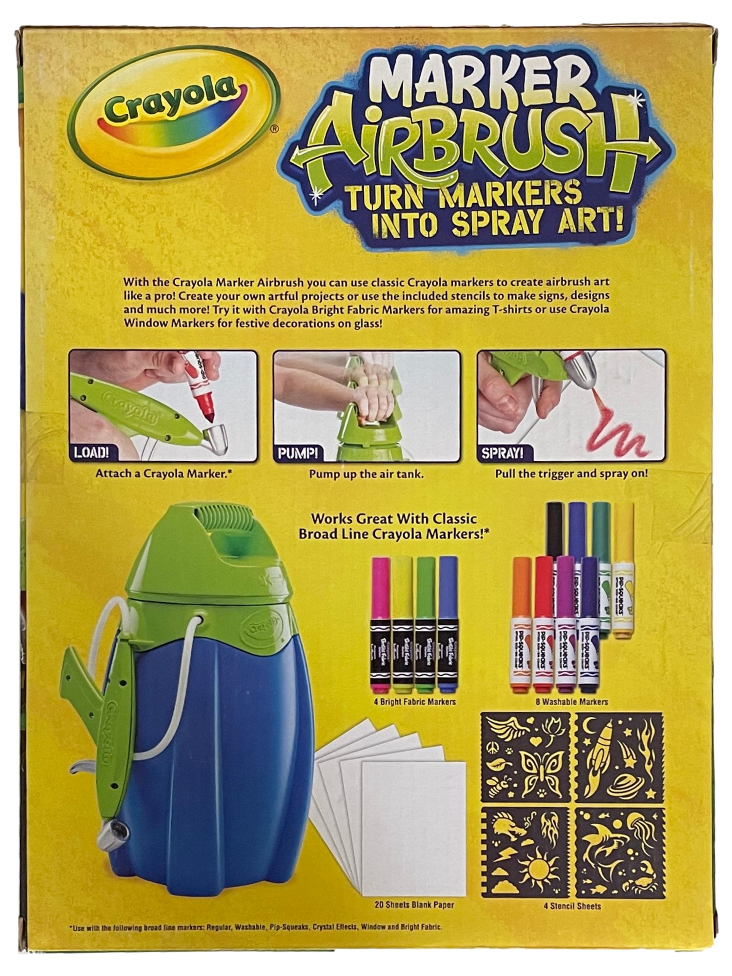 Crayola Marker Air Brush Sprayer with Washable Markers and Paper