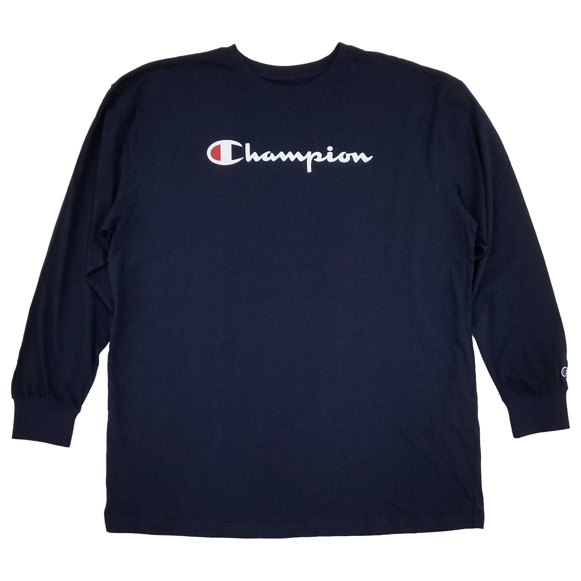 Champion Mens Big Tall Navy Blue Long Sleeve Crew Neck Shirt