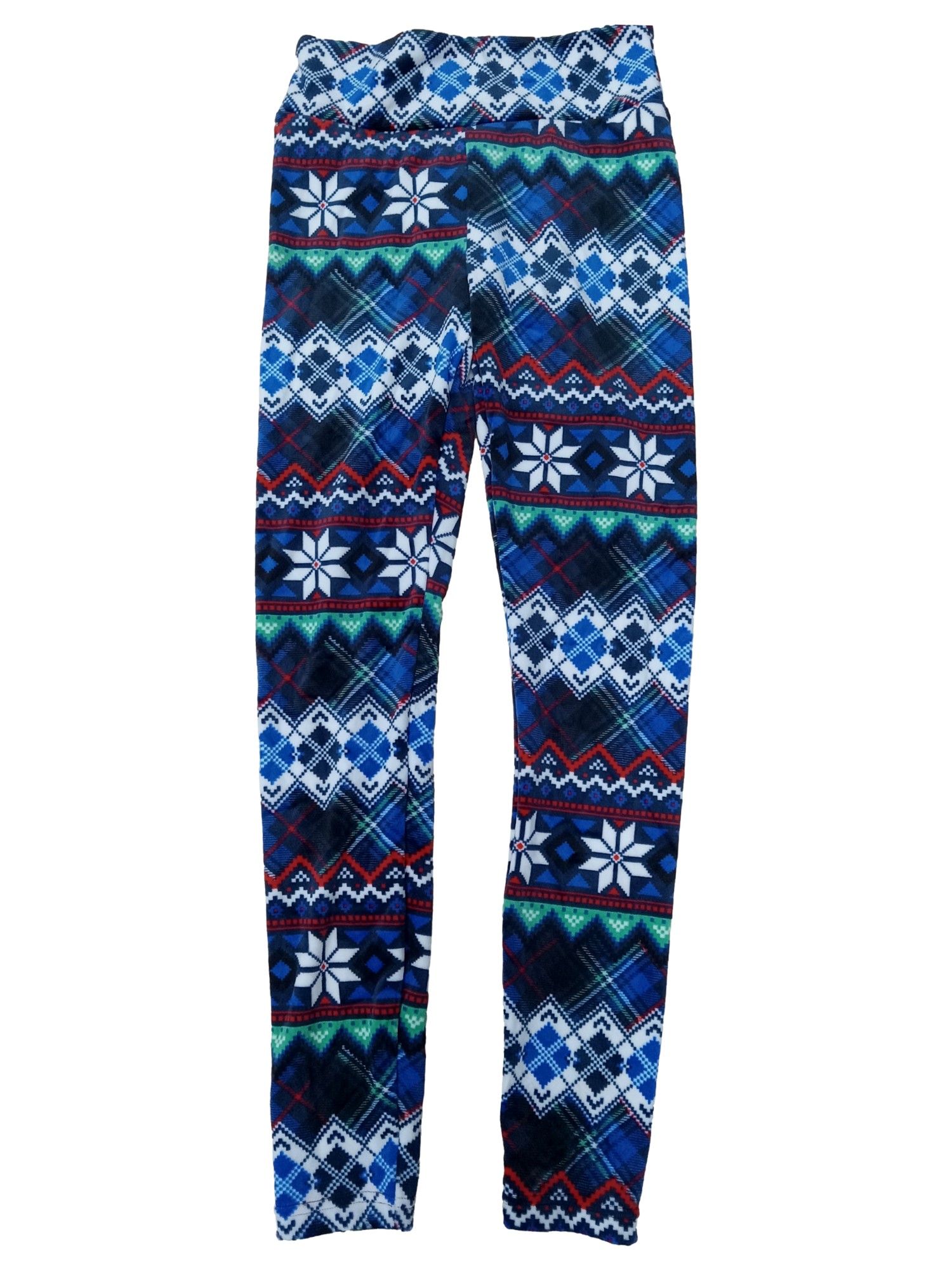 NOBO Junior Womens Christmas Blue Snowflake Holiday Leggings Medium