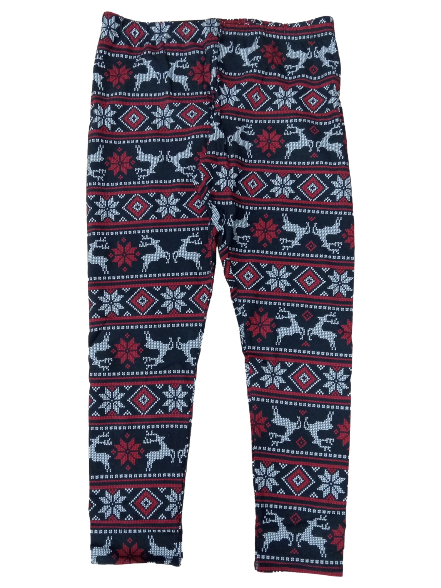 NOBO Junior Womens Christmas Black Snowflake Reindeer Holiday Leggings X-Large