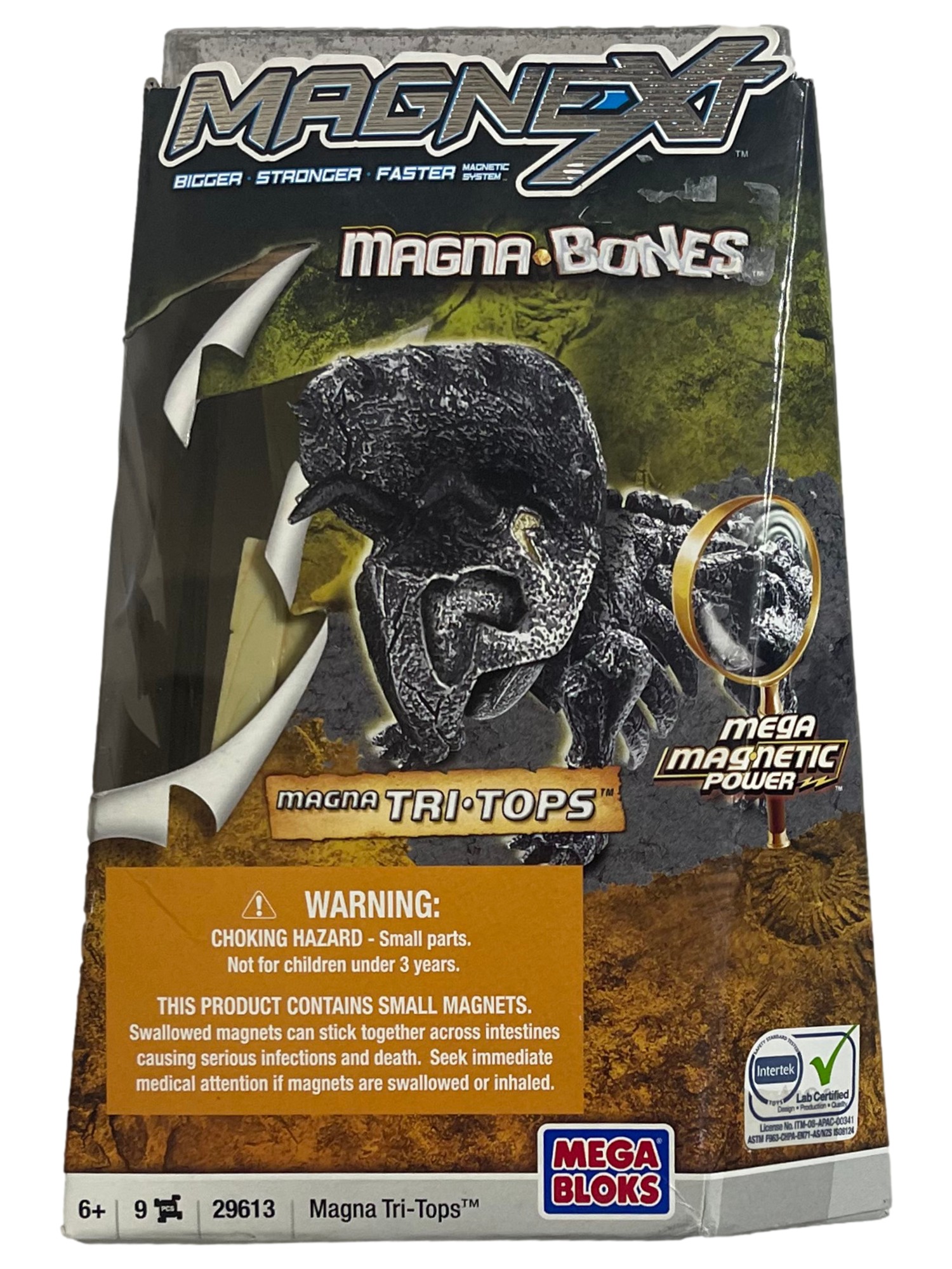 Magnext Mega Bloks Magnext Triceratops Magna Bones Tri-tops in Crate Set 29613