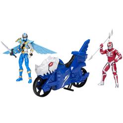 Power Rangers Dino Fury Face-Off Blue Ranger & Vehicle Action Figure Playset