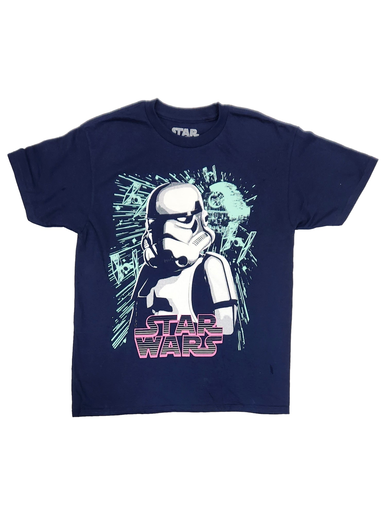 Star Wars Boys Blue Short Sleeved Storm Trooper T-Shirt Tee Shirt XL 14-16