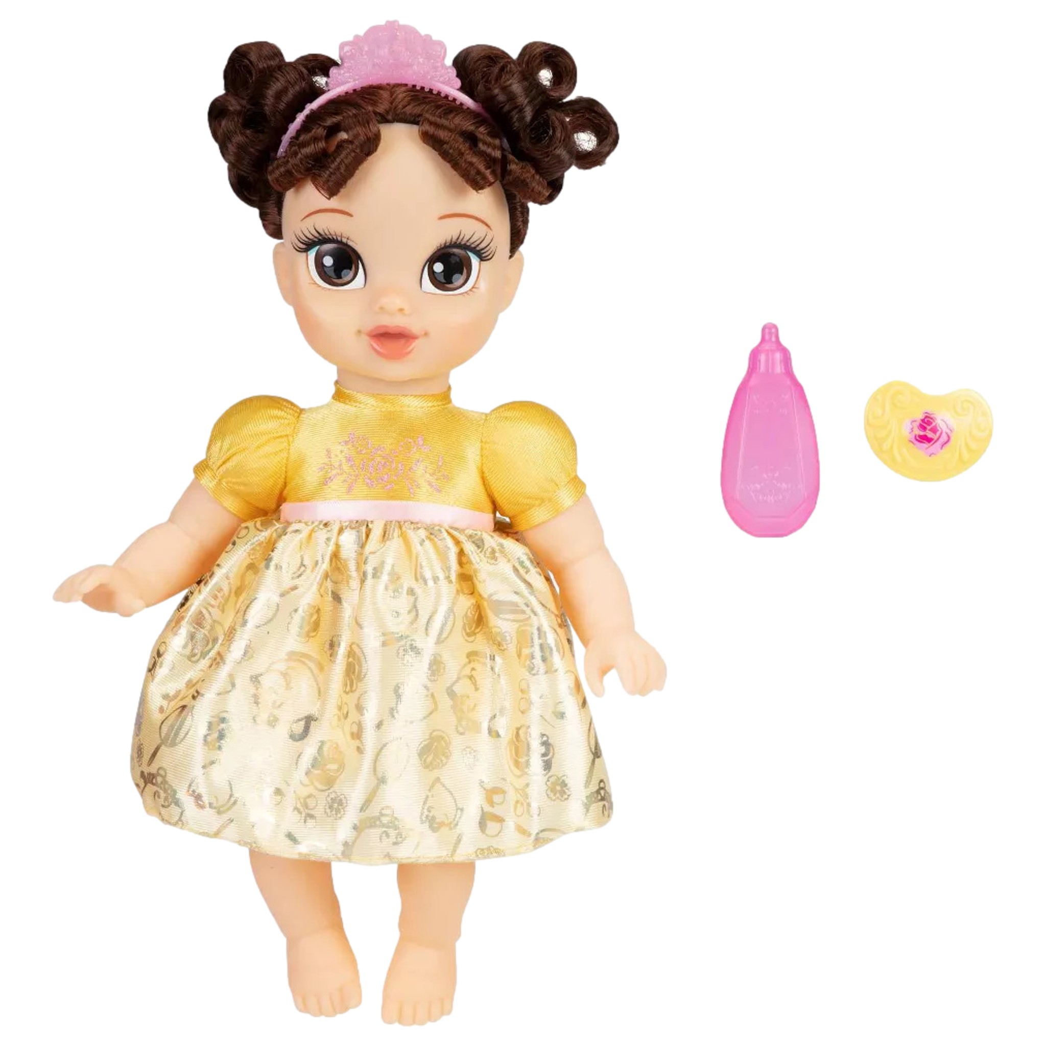 Disney Princess Deluxe 12 inch Belle Baby Doll with Tiara, Bottle & Pacifier