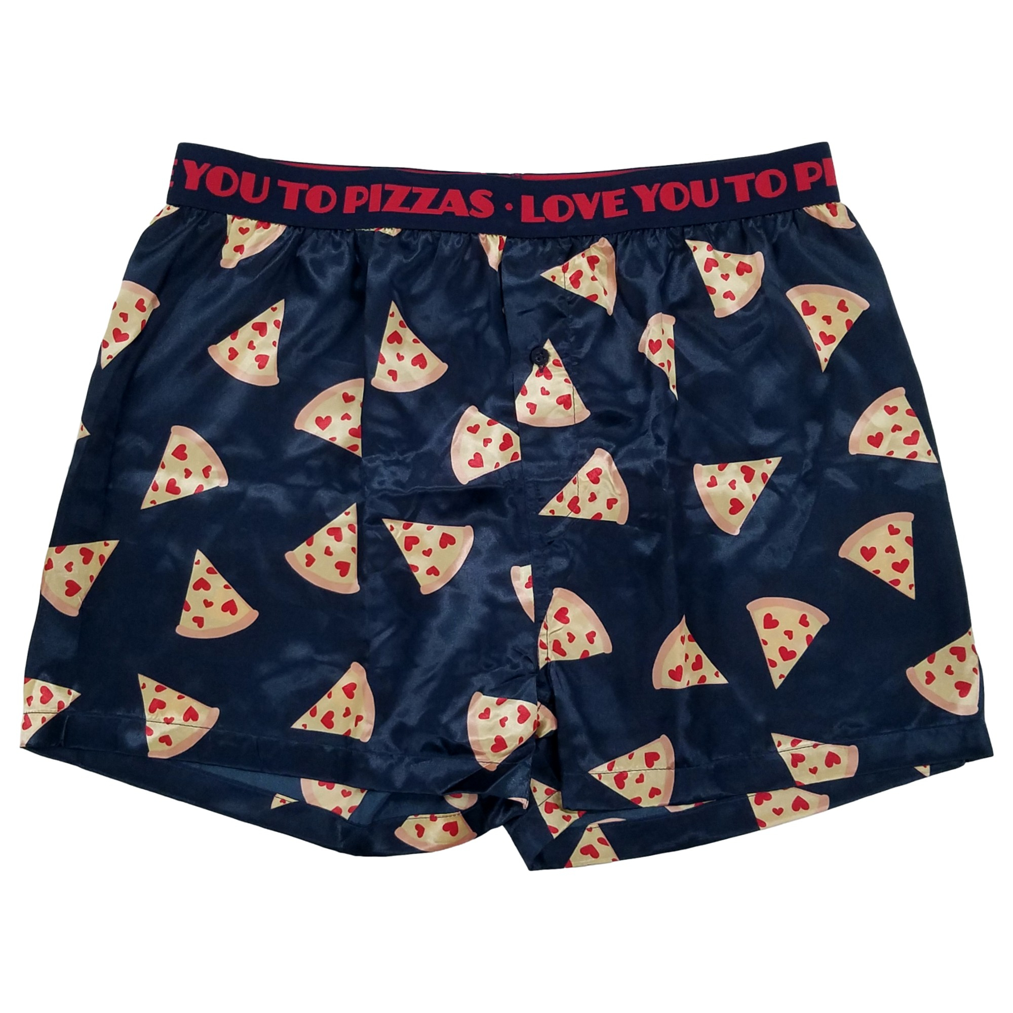 Celebrate Mens Blue Love You To Pizzas Valentines Day Boxers Underwear Boxer Shorts