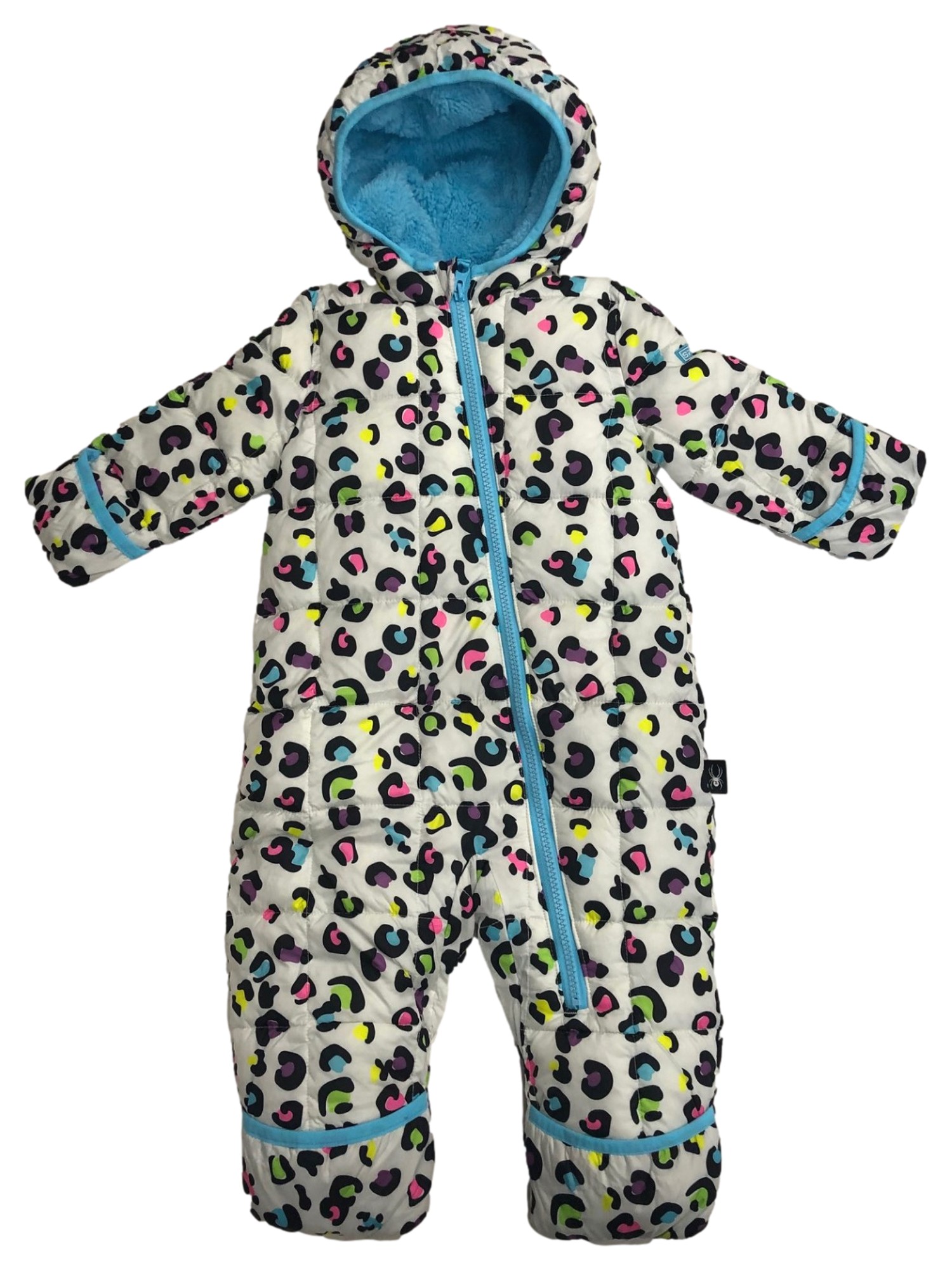 Spyder Infant Girls Colorful Leopard Print Hoodie Snowsuit Pram Snow Suit