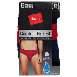 Hanes Mens 6-Pack Comfort Flex Fit Soft Stretch Tagless Bikini Underwear 3XL