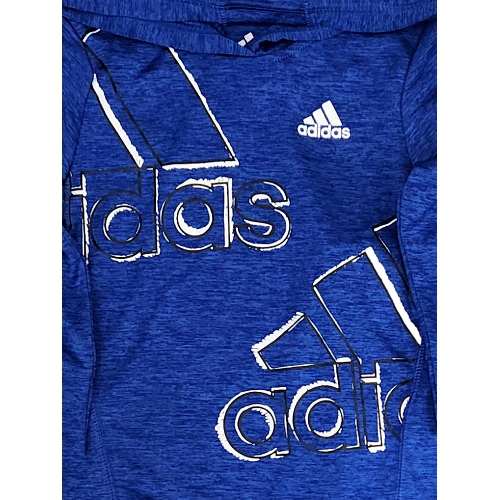 Adidas Infant Boys Blue Logo Hooded Shirt & Pant Tracksuit Outfit Set 12M