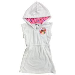 Disney Girls Princess White Hoodie Swim Suit Cover Up Coverup
