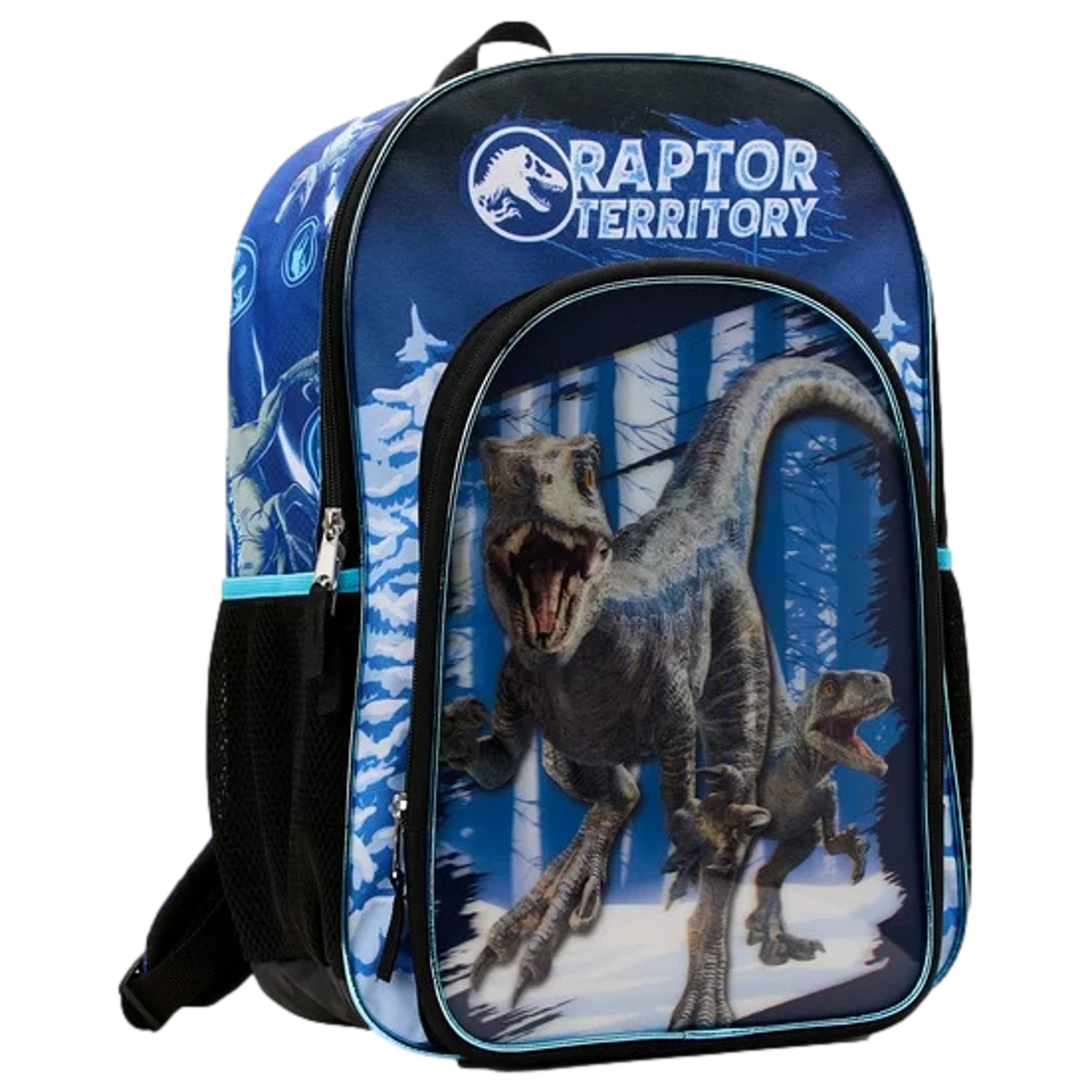 Universal Studios Jurassic World Kids Raptor Territory 17" Laptop Backpack, 3D School Book Bag