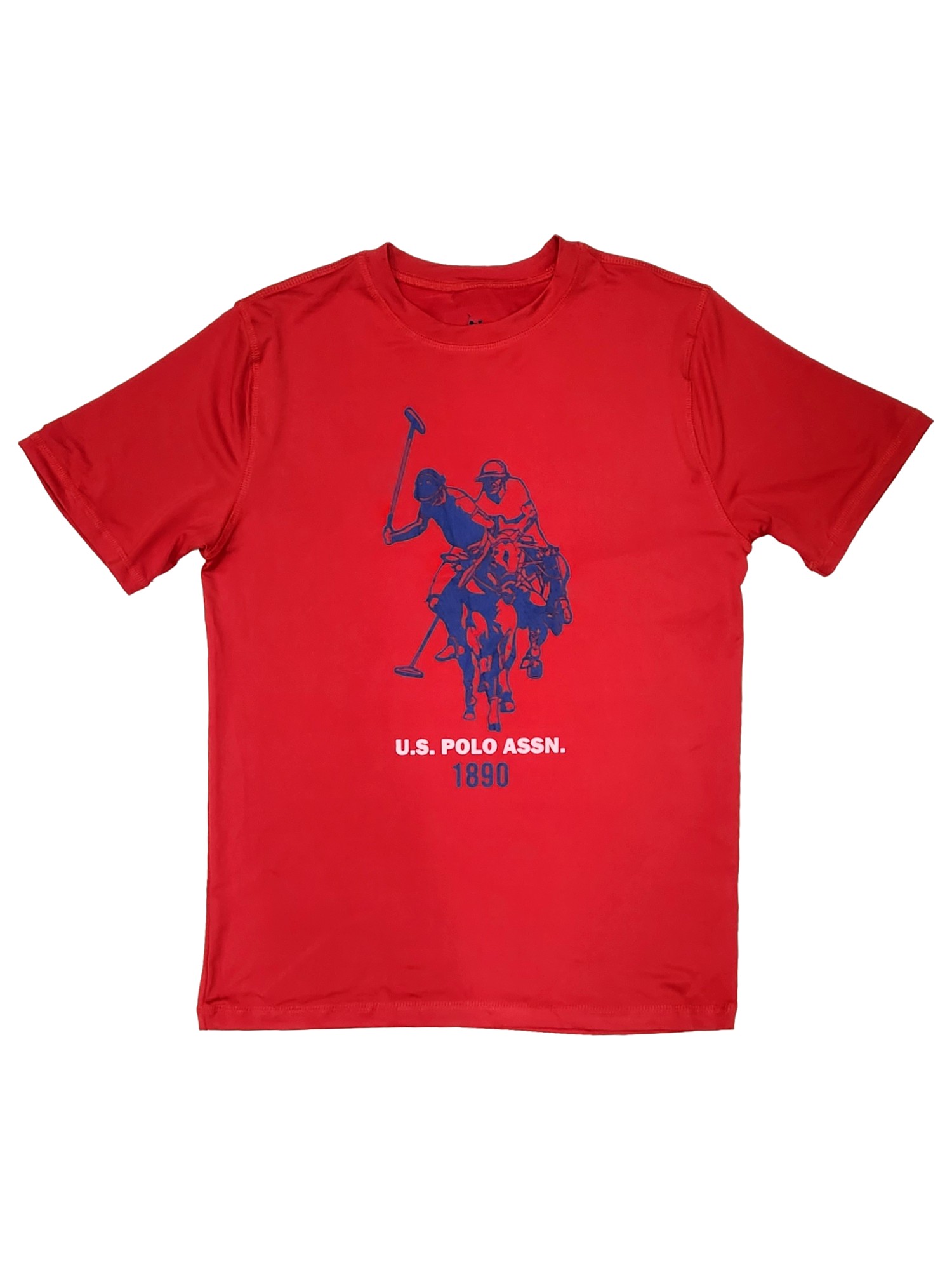 U.S. Polo Assn. Boys Red & Blue UPF 50 Rash Guard Swim Shirt
