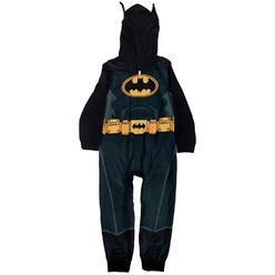 DC Comics Boys Black Fleece Hoodie Batman Union Suit Sleeper Pajamas