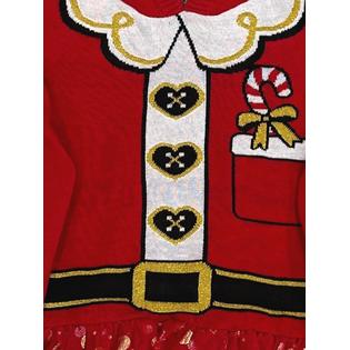 Girls Santa Sweater Dress Red M Girls Santa Sweater Dress Red M