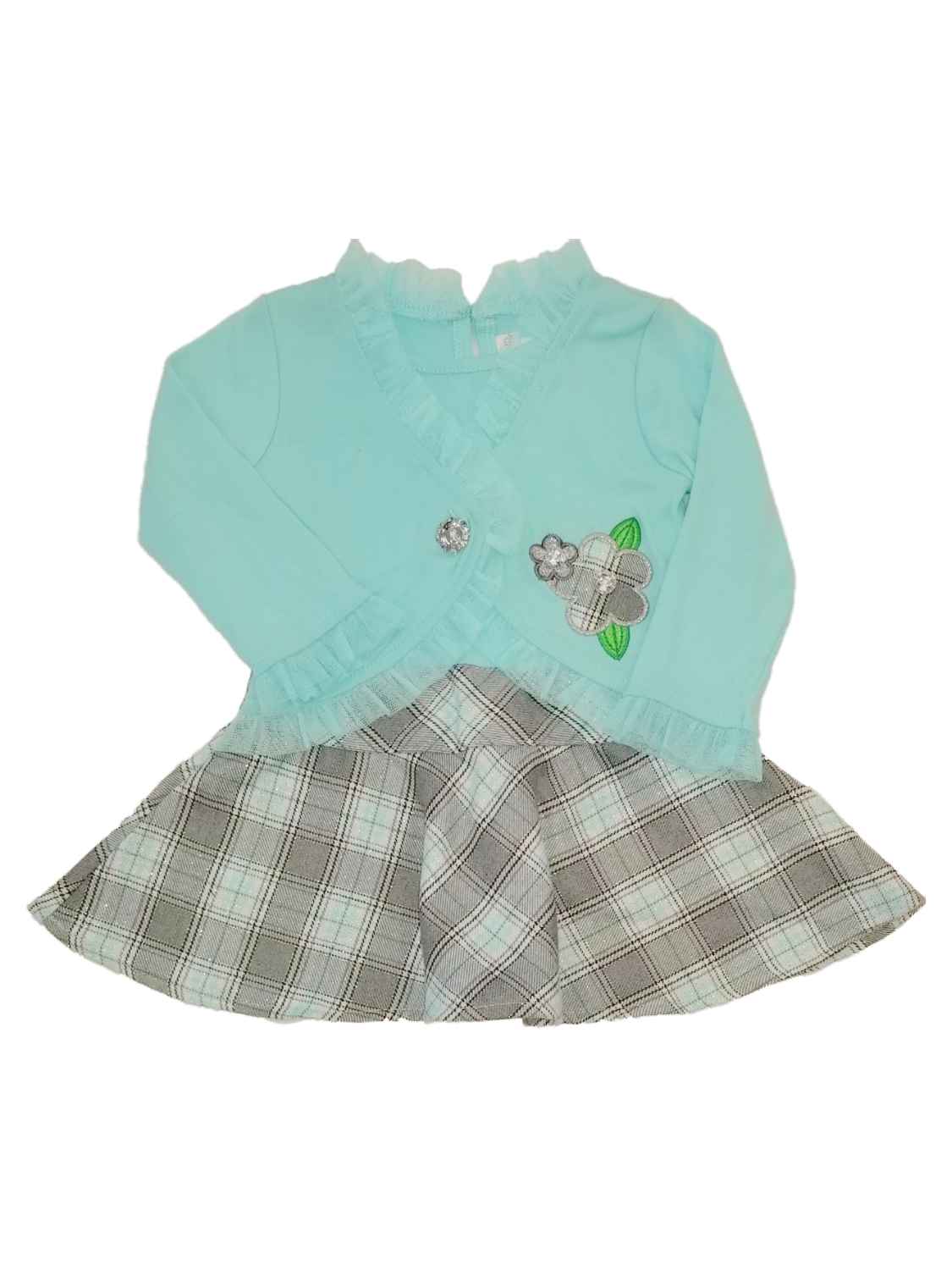 Youngland Infant Toddler Girls Blue Plaid Dress Christmas Holiday Party Easter Dress