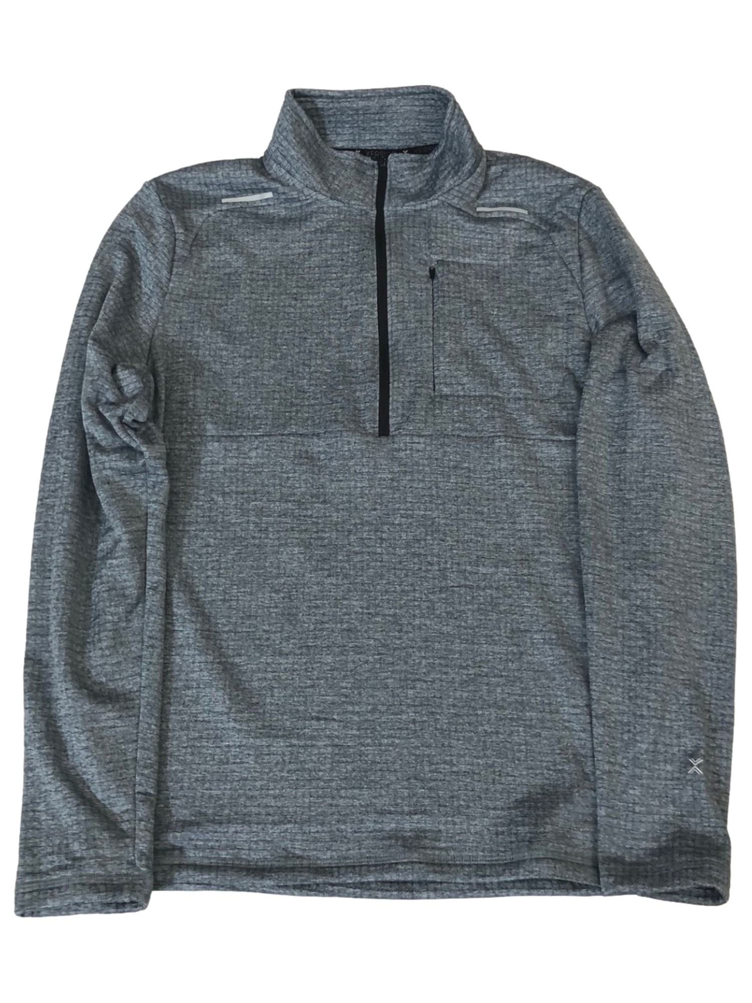 Xersion Mens Blue Gray 1/4 Zip Mock Neck Sweatshirt Jacket Shirt