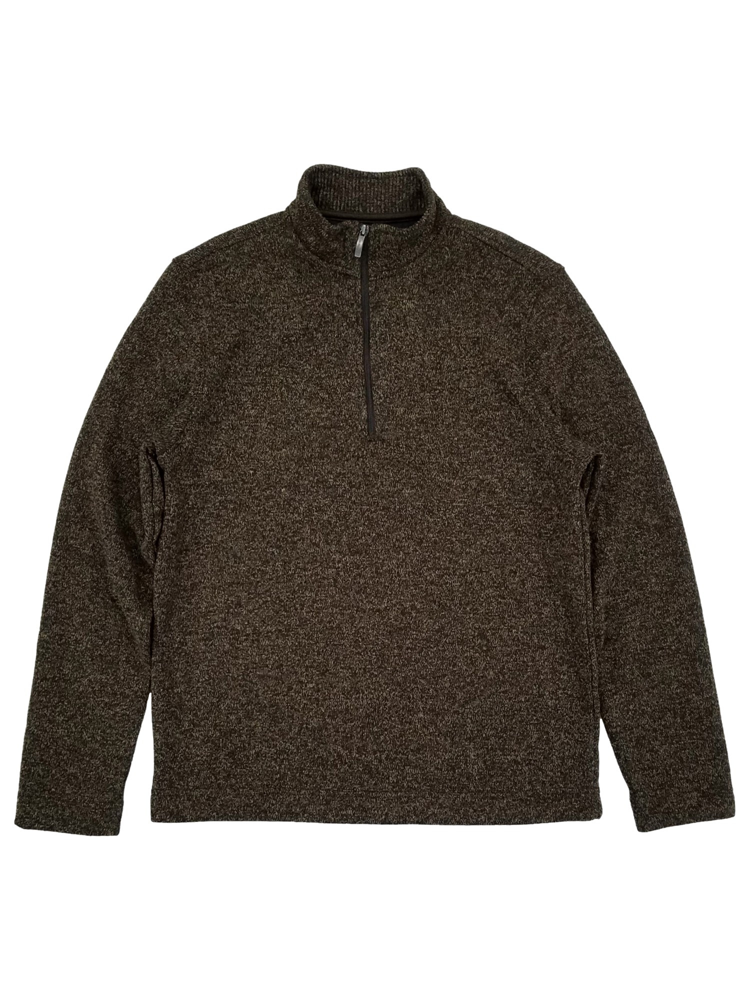 Van Heusen Mens Burnt Umber Flex Fleece Quarter-Zip Pullover