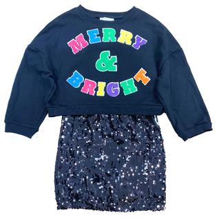 Rare Editions Girls 2 Piece Black Sequin Merry & Bright Holiday Tank Dress With Sweatshirt S Rare Editions Girls 2 Piece Black Sequin Merry & Bright Holiday Tank Dress With Sweatshirt S