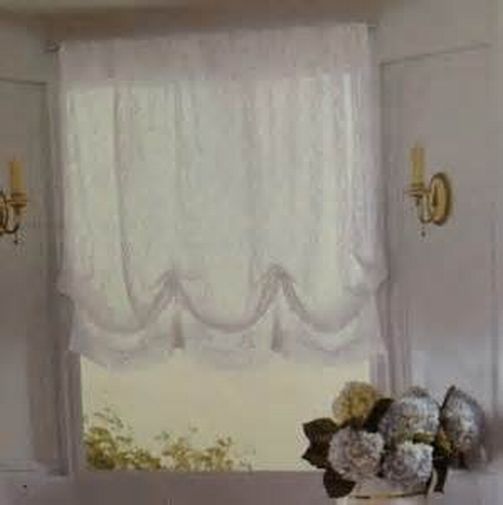 Simply Shabby Chic White Lace Balloon Shde Window Curtain 63 Simply Shabby Chic White Lace Balloon Shde Window Curtain 63