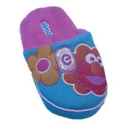 Sesame Street Womens Blue Elmo Slippers Slide On Open Back House Shoes