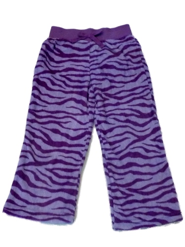 Jellifish Girls Purple Fleece Zebra Stripe Sleep Pants Pajama Bottoms Lounge