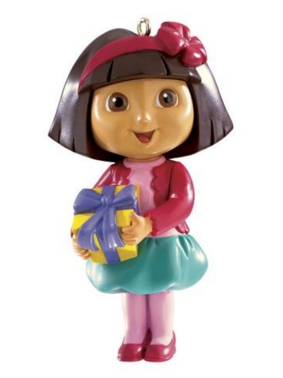 Nickelodeon Dora the Explorer Christmas Ornament Dora Holding A Gift
