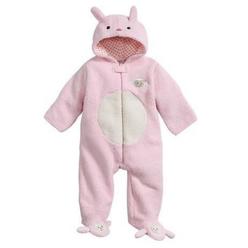 Fisher-Price Baby Gear Infant Girls Plush Pink & Ivory Faux Shearling Lamb Snowsuit Baby Pram 6-9m