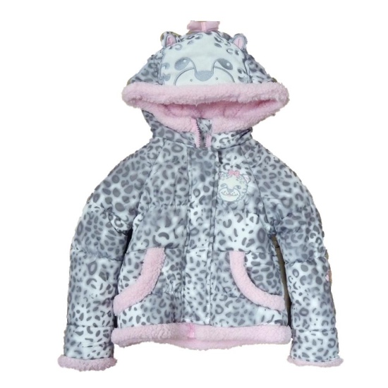 Zero Xposur Infant Girls Black & Pink Leopard Print Coat Puffer Ski Jacket 12m