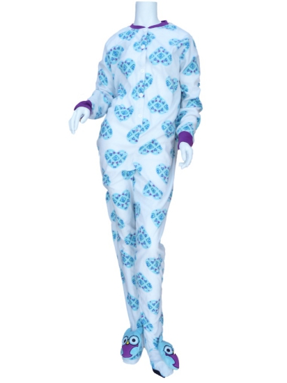 No Boundaries Womens White Fleece Hearts Owl Pajama Sleeper Unionsuit XL