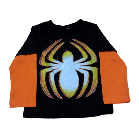 Marvel Comics Infant & Toddler Boys Black Spiderman Halloween Shirt Spider