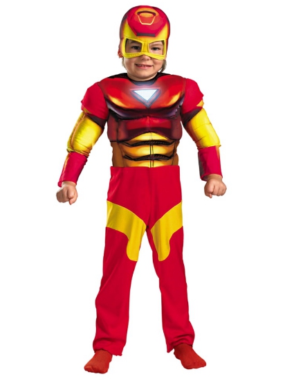Disguise Marvel Comics Toddler Boys Iron Man Muscle Costume & Mask Ironman 2T