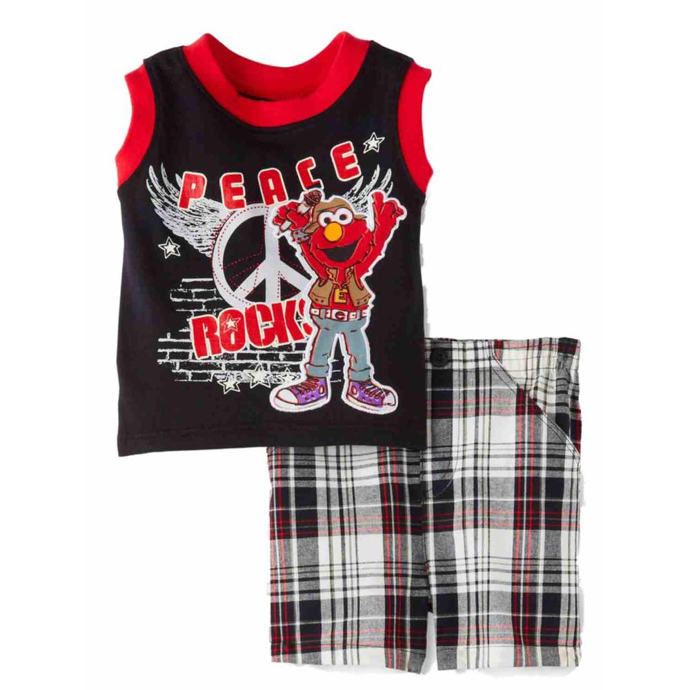 Sesame Street Infant Boys 2 Piece Elmo Peace Rocks Sleeveless