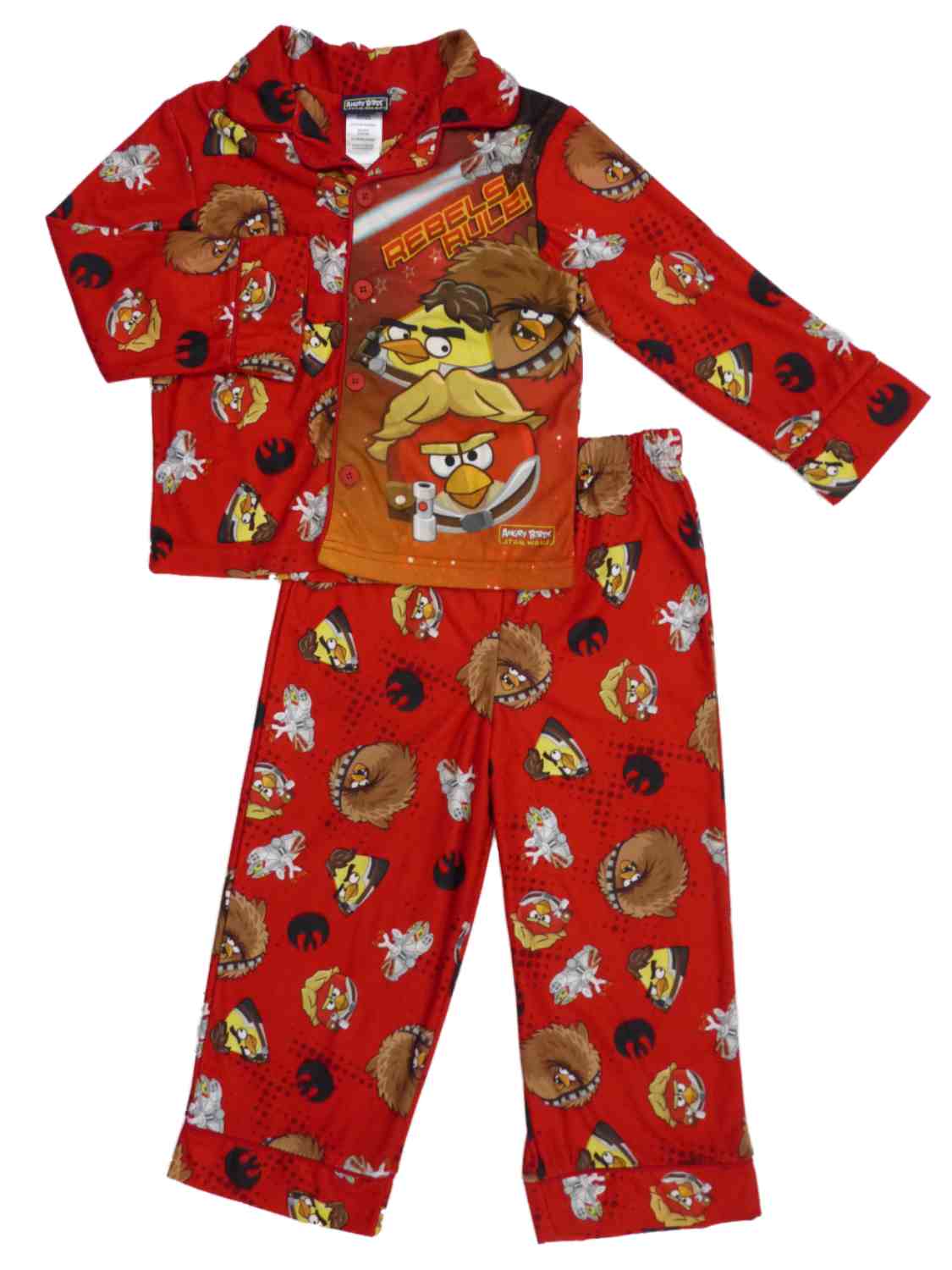 Angry Birds Boys Star Wars Flannel Sleepwear Pajama Set 4