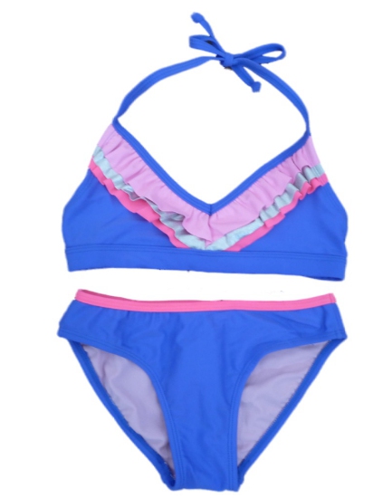 Xhilaration Girls Purple Ruffle Bikini Swimming Suit Swim Bathing Suit 2 PC 4-5