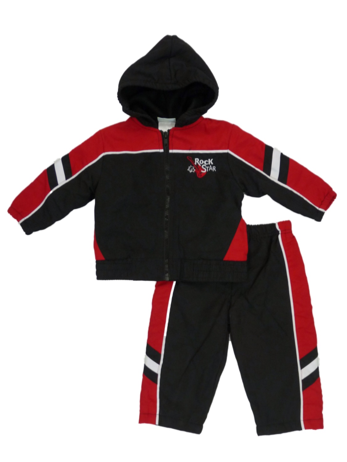 Al & Ray Infant Boys Black & Red Rock Star Jacket & Pants Track Suit Set 12m