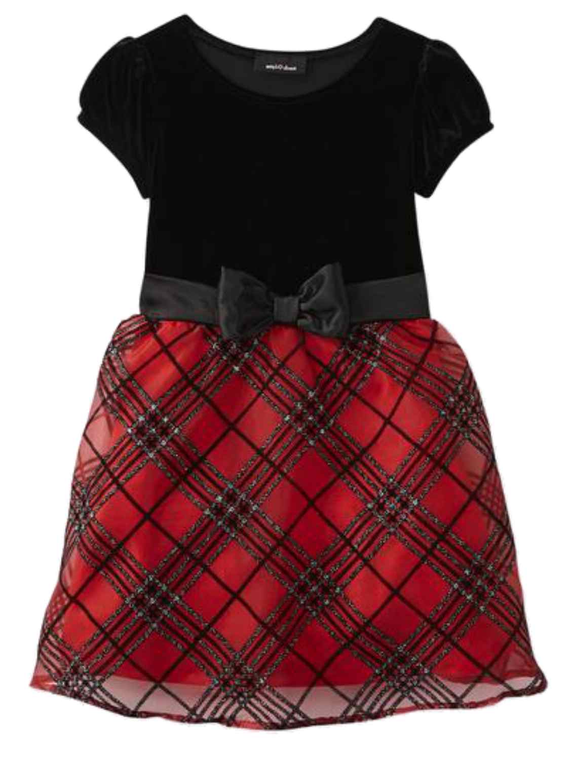 Amy's Closet Amys Closet Girls Red Red & Black Plaid Holiday Party Special Occasion Dress
