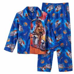 Star Wars Boys Blue The Force Awakens Pajamas Flannel Sleepwear Set 4