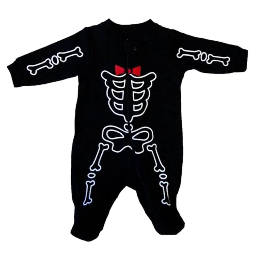 topsville topsville infant boys halloween sleeper black bow tie skeleton sleep play