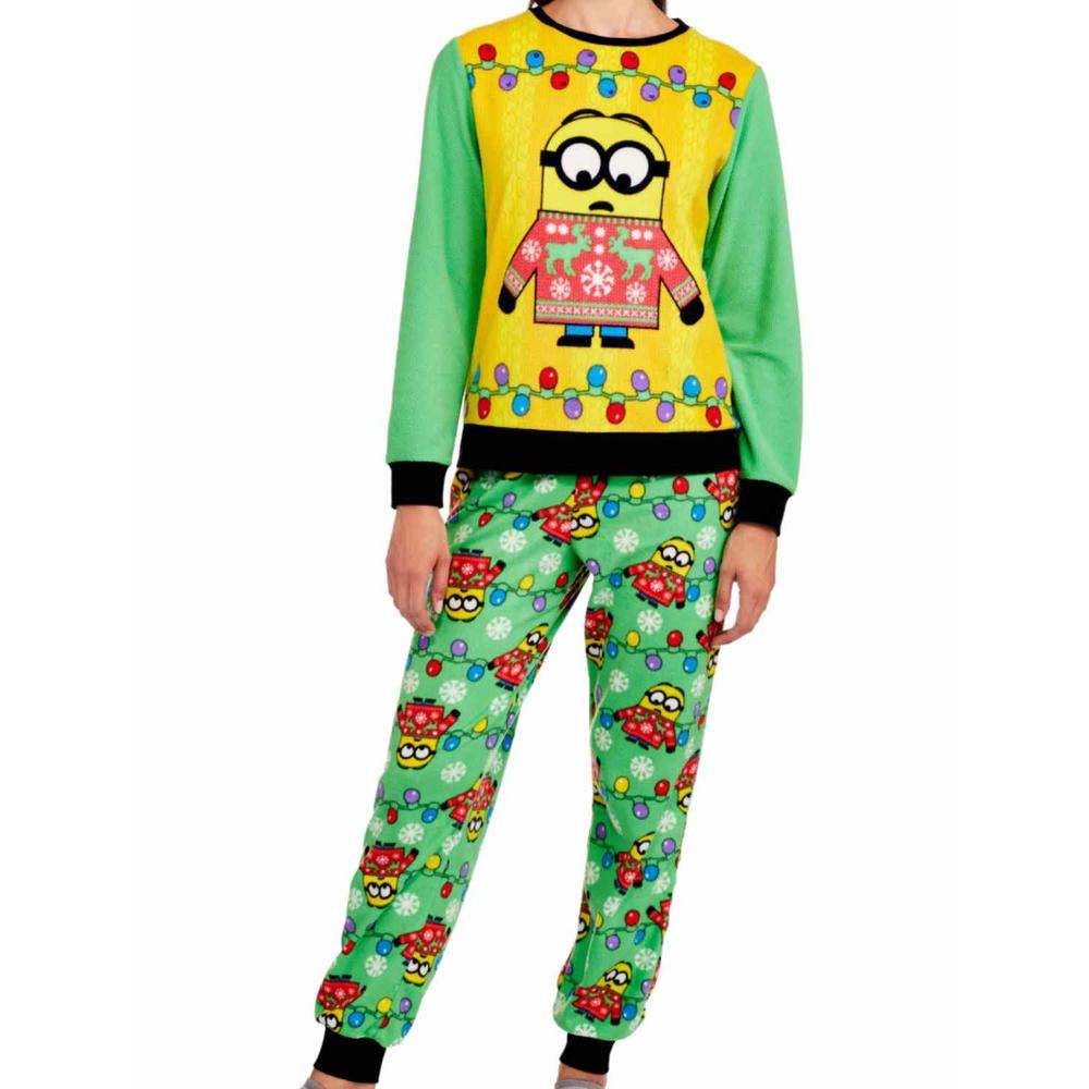 Illumination Entertainment Despicable Me Womens Fleece Minion Ugly Sweater Pajamas Holiday Sleep Set Illumination Entertainment Despicable Me Womens Fleece Minion Ugly Sweater Pajamas Holiday Sleep Set