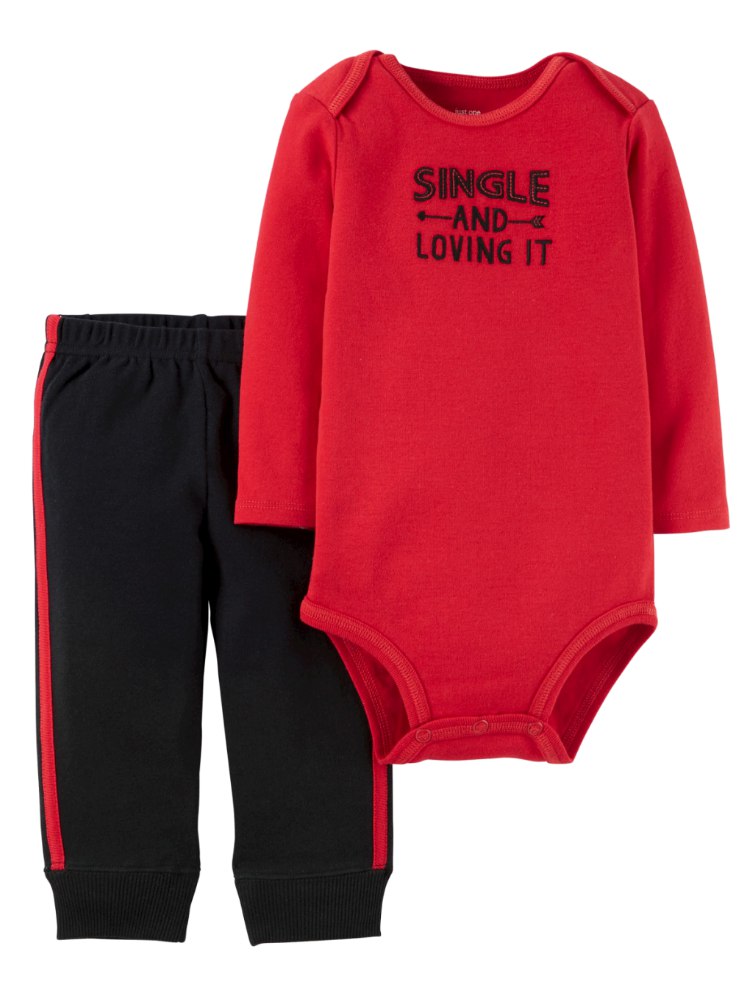 Carter's Carters Infant Boys Valentines Outfit Single & Loving It Bodysuit & Pants