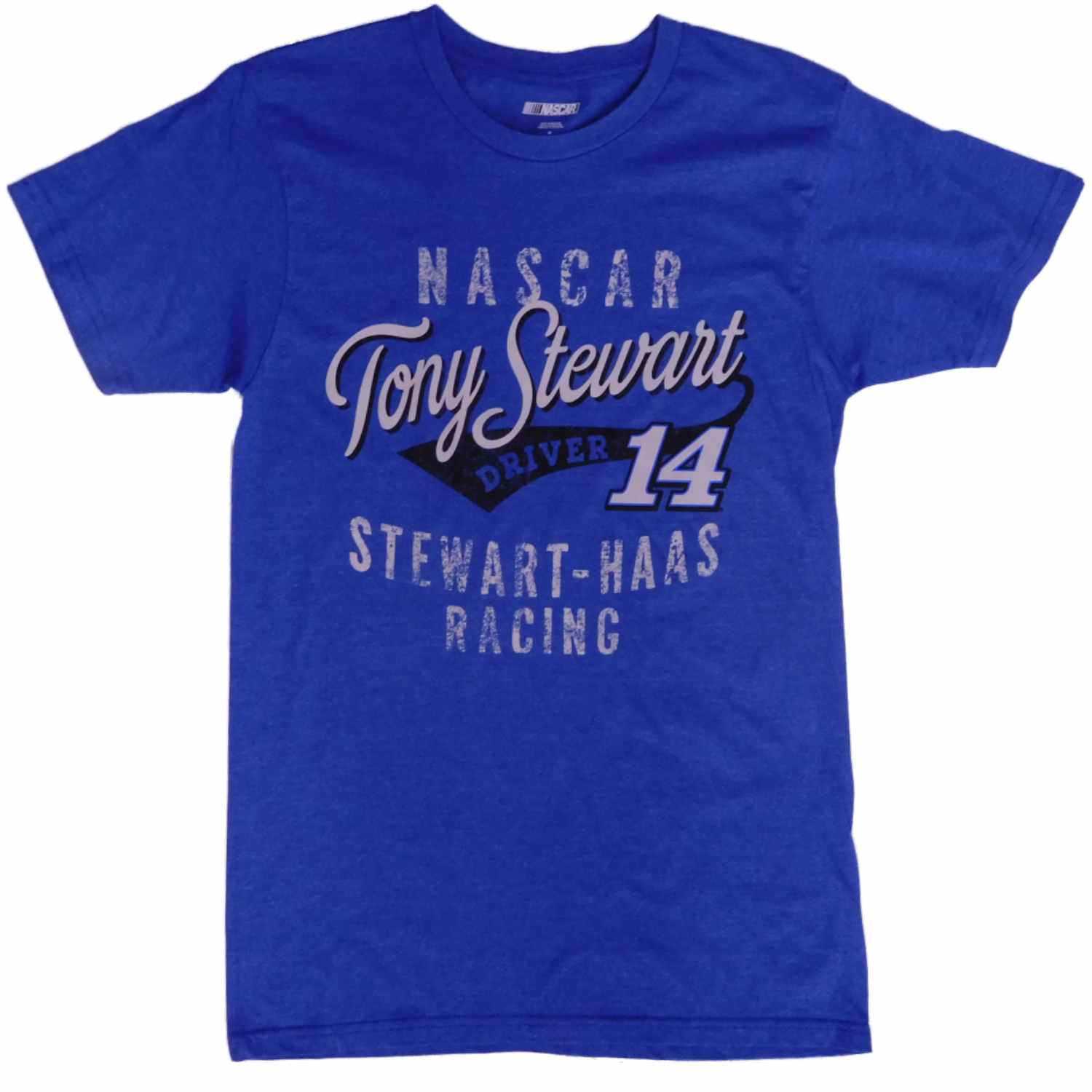 Nascar #14  Mens Blue Tony Stewart Haus Racing Tee Shirt Faded T-Shirt